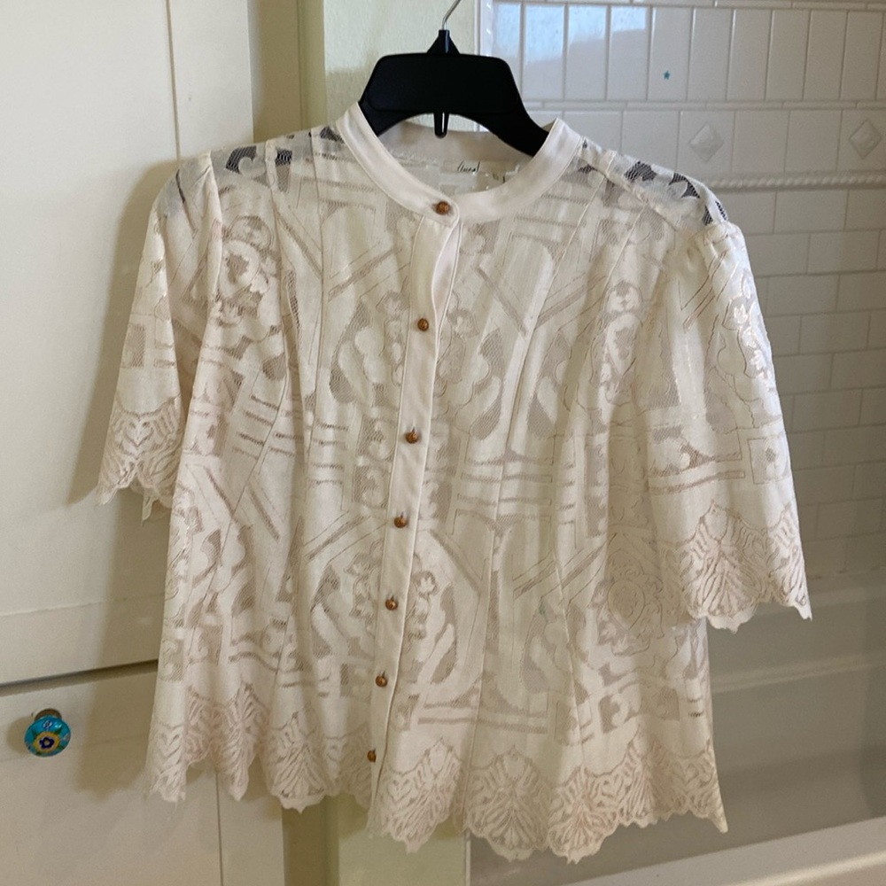 Floreat Anthropologie lacy blouse